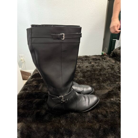 Comfortview Janis Leather Tall Riding Boots Women's Size 11 WW - Picture 1 of 4